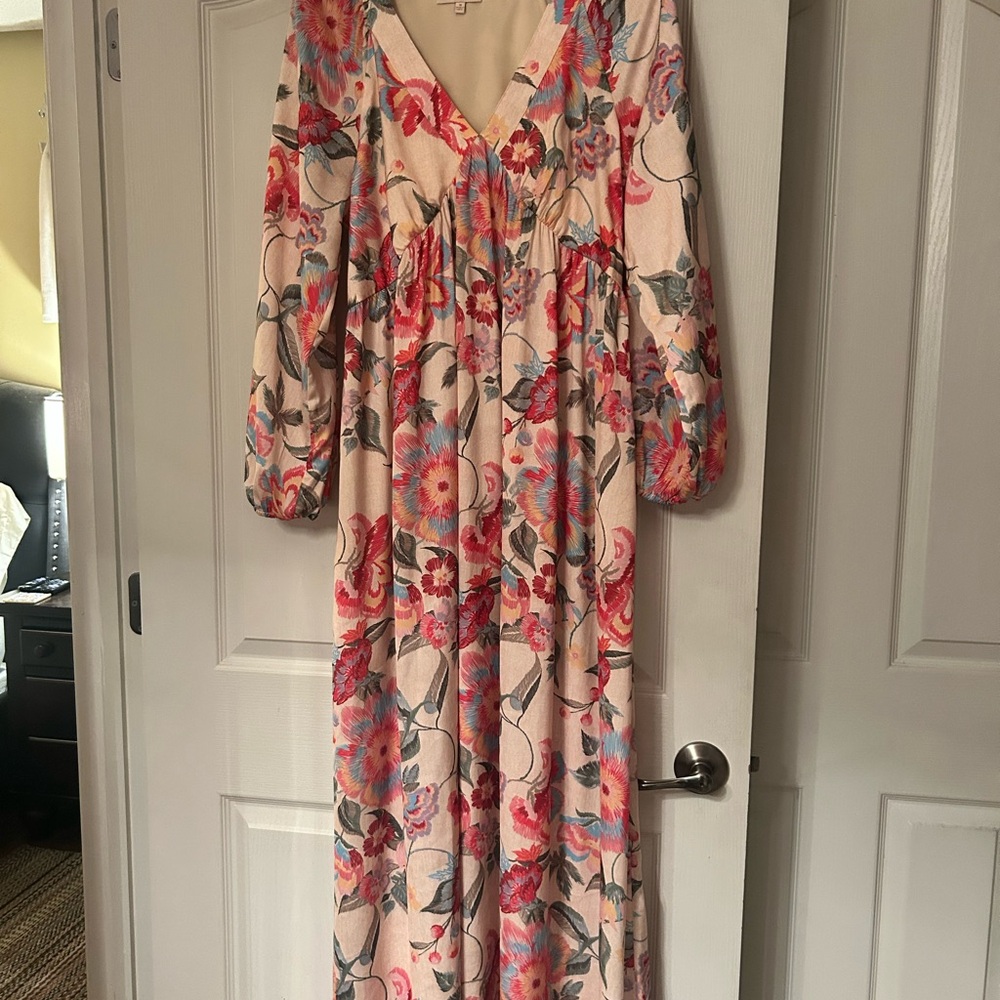 Floral Maxi Dress with V-Neck
